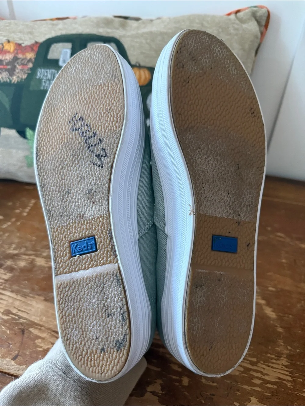Keds Triple Metallic linen platform sneakers 8.5